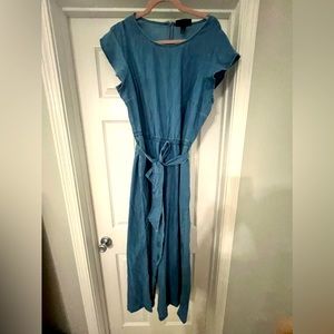 Wide Leg Denim Jumpsuit